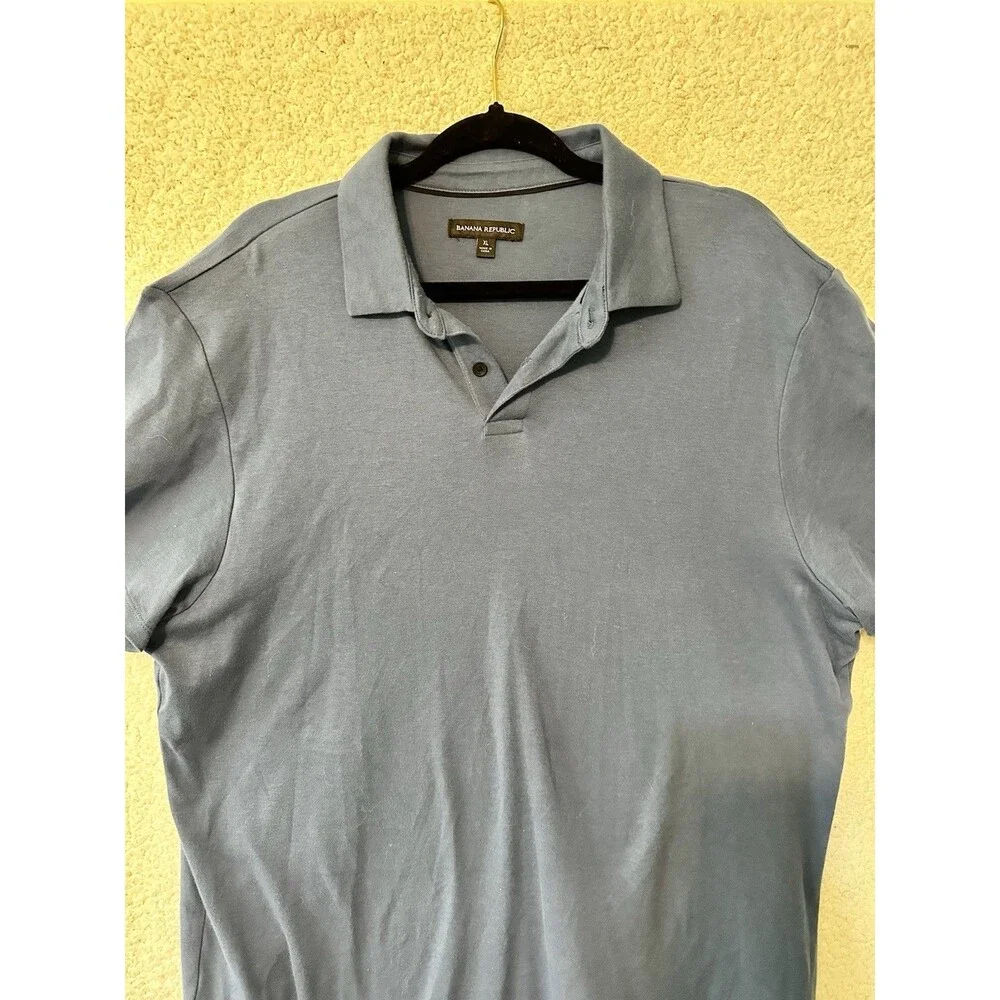 Lot of 2 Banana Republic Men's Short Sleeve‎ Solid Dress Polo Shirt Size XL